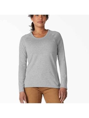 Dickies Gray Pocket T-Shirt Women's Cooling Long Sleeve, Plus Size 2XL NWT